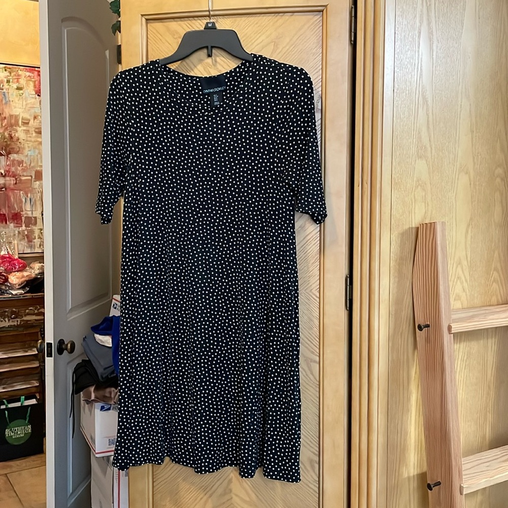 Cynthia Rowley black and white polka dot dress size small